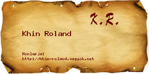 Khin Roland névjegykártya